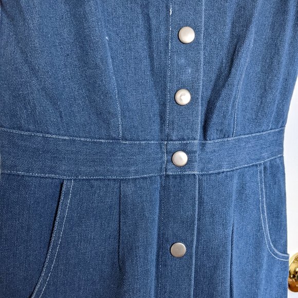 Mo.vint NY Denim Fitted Button Down Dress - Picture 5 of 12